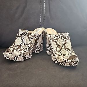 Kenneth Cole Gracen Snake Skin Mules
